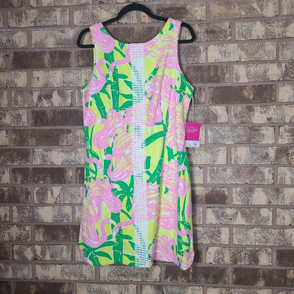 Lilly Pulitzer for Target Flamingo Floral Shift Dress Size 14 New With T…